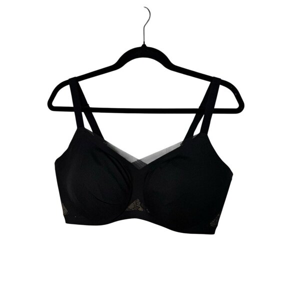 Honeylove Other - Honeylove CrossOver Contour Wireless Bra 1X 40 C/D Black Mesh Smoothing Comfort